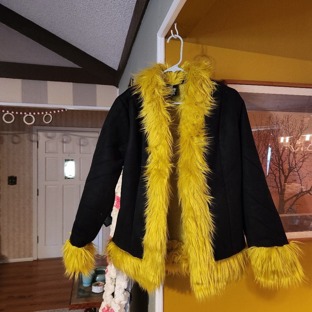 Ragged priest Warhol Faux Fur Trim jacket